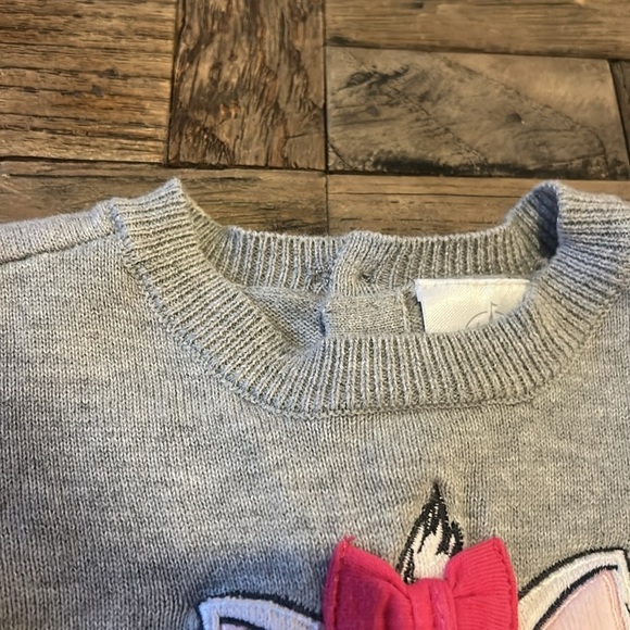 Disney Aristocats Marie Gray Embroidered Long Sleeve Sweater Dress Size 2 - Picture 7 of 10